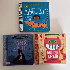 Lot of 3 BabyLit Board Books Alice in Wonderland, Jane Eyre, Jungle Book